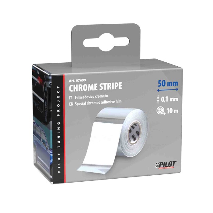 07699-S-01.JPG Maniac Chrome Stripe 10 M 50 Mm Profili Profili E Ornamenti