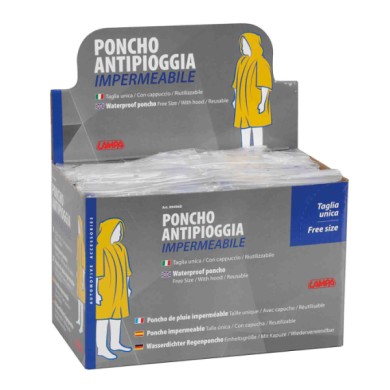 99496D-C-01.JPG Poncho Impermeabile Anti Pioggia Display 24 Pz Pale Da Neve Ghiaccio E Neve