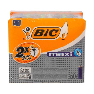 BIC807976-C-02.JPG Accendini Bic Classic Maxi J26. Display Da 50 Pezzi Colori Assortiti Accendini E Accessori Tabacco