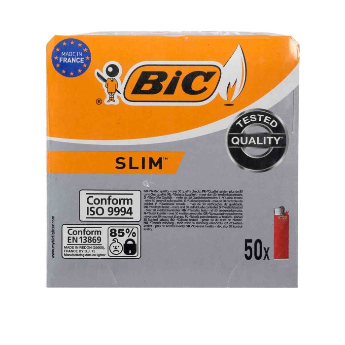 BIC830612-C-02.JPG Accendini Bic Classic Slim J23. Display Da 50 Pezzi Colori Assortiti Accendini E Accessori Tabacco