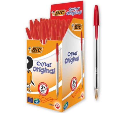 BIC8373619-C-01.JPG Bic Cristal Original Penne A Sfera Scatola 50 Pz Rosso Cancelleria
