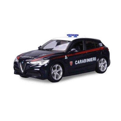 BU01272-S-01.JPG Auto Carabinieri Alfa Romeo Giulia/stelvio Assortite Burago Scala 1:24 Scatola Vetrina Modellini In Metallo