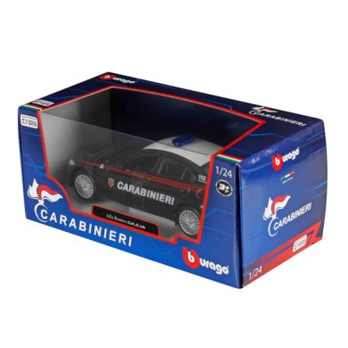 BU01272-C-01.JPG Auto Carabinieri Alfa Romeo Giulia/stelvio Assortite Burago Scala 1:24 Scatola Vetrina Modellini In Metallo