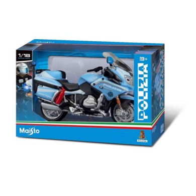 BU15953-S-01.JPG Moto Polizia Bmw R 1200 Rt Maisto Scala 1:18 Scatola Vetrina Modellini In Metallo
