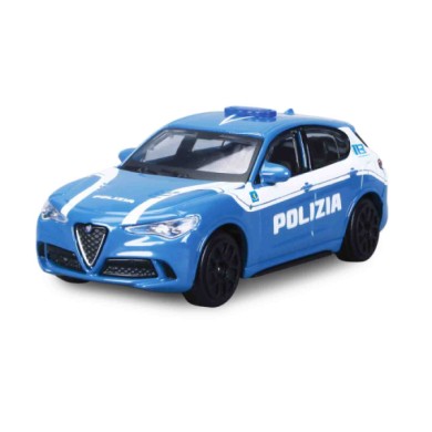 BU18210-S-01.JPG Auto Polizia Alfa Romeo Giulia/stelvio Assortite Burago Scala 1:24 Scatola Vetrina Modellini In Metallo
