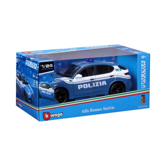 BU18210-C-01.JPG Auto Polizia Alfa Romeo Giulia/stelvio Assortite Burago Scala 1:24 Scatola Vetrina Modellini In Metallo