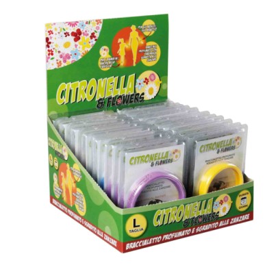 CF003SL-A-01.JPG Citronella & Flowers Espositore Da Banco 26 Pz Braccialetti Antizanzare Profumati Antizanzare