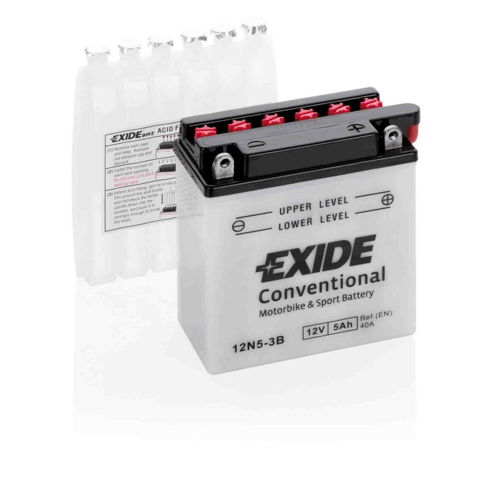 NEUTRO.jpg Batteria 12v Exide Bike Conventional 5 Ah 40 A Fx 110 Midas-saxon Fun / Tour-sv 125-t 200, Tc 200 Exide Bike Batterie