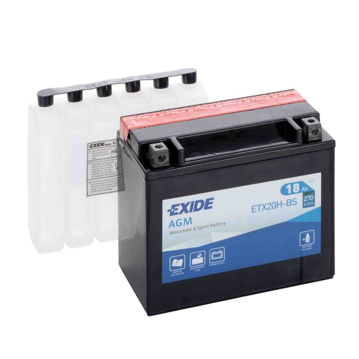 NEUTRO.jpg Batteria 12v Exide Bike Agm 18 Ah 270 A S2, S2t Thunderbolt Exide Bike Batterie Per Moto Batterie