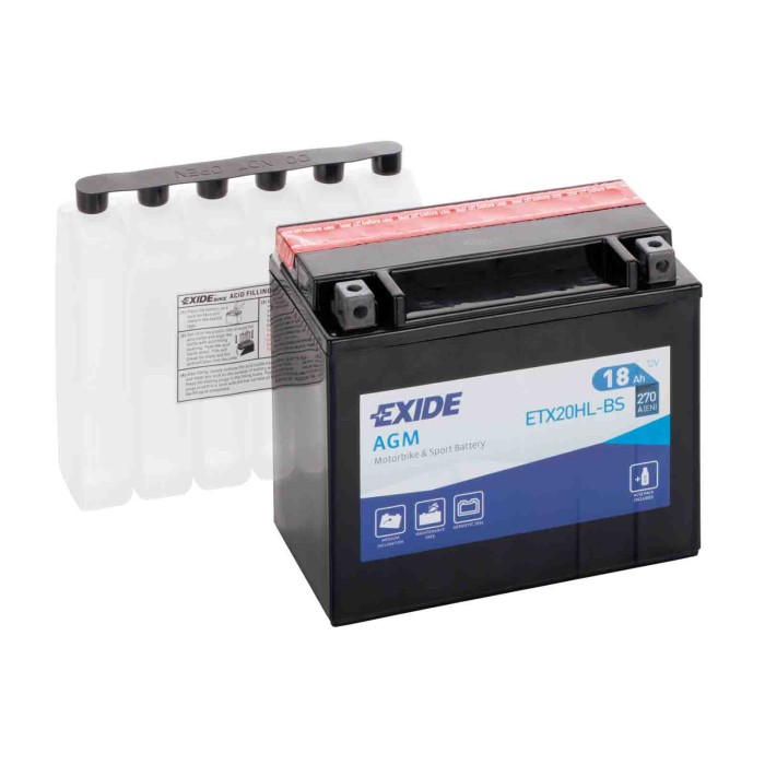 NEUTRO.jpg Batteria 12v Exide Bike Agm 18 Ah 270 A R 850 R-m2 Cyclone Exide Bike Batterie Per Moto Batterie
