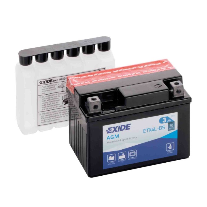 NEUTRO.jpg Batteria 12v Exide Bike Agm 3 Ah 50 A Amico 50 / Lk / Lx / Sport Exide Bike Batterie Per Moto Batterie