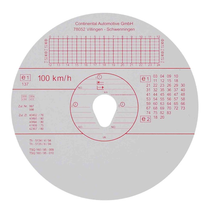 KIE100-G-01.JPG Original Kienzle Set 100 Pz Dischi Tachigrafo Omologati 100 Km/h Portadocumenti Portaoggetti