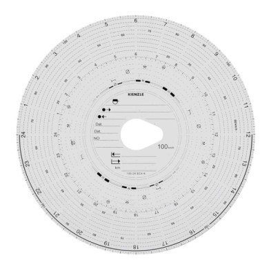 KIE100-C-01.JPG Original Kienzle Set 100 Pz Dischi Tachigrafo Omologati 100 Km/h Portadocumenti Portaoggetti