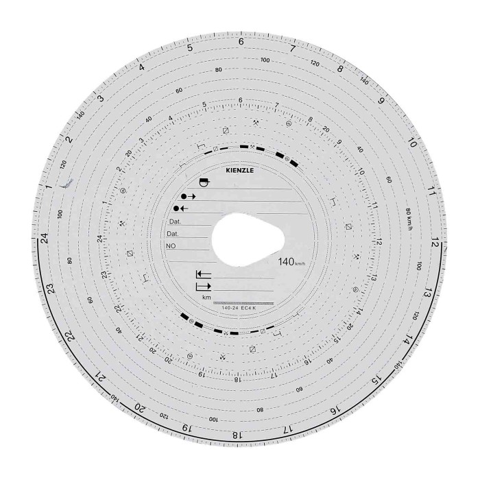 KIE140-S-01.JPG Original Kienzle Set 100 Pz Dischi Tachigrafo Omologati 140 Km/h Portadocumenti Portaoggetti