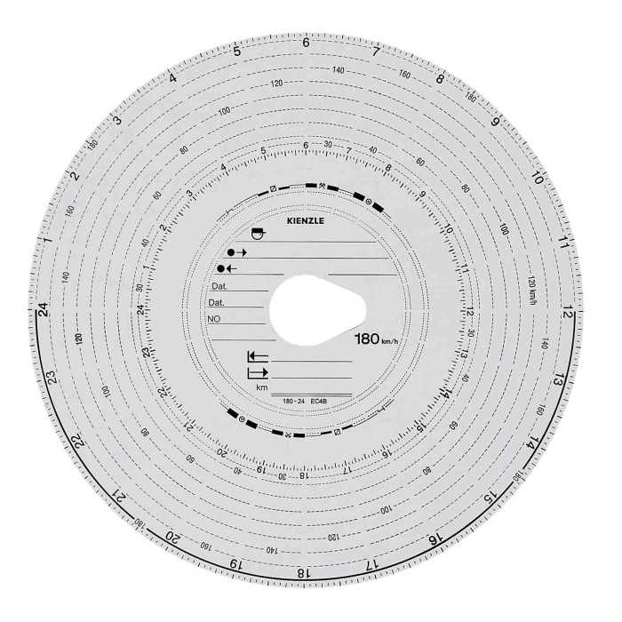 KIE180-S-01.JPG Original Kienzle Set 100 Pz Dischi Tachigrafo Omologati 180 Km/h Portadocumenti Portaoggetti