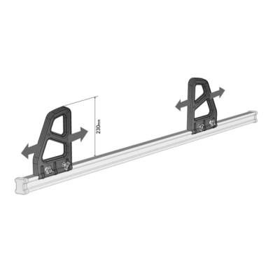 N11002-D-01.JPG K 2 Coppia Fermacarico 23 Cm Accessori Kargo Barre Portatutto Veicoli Commerciali