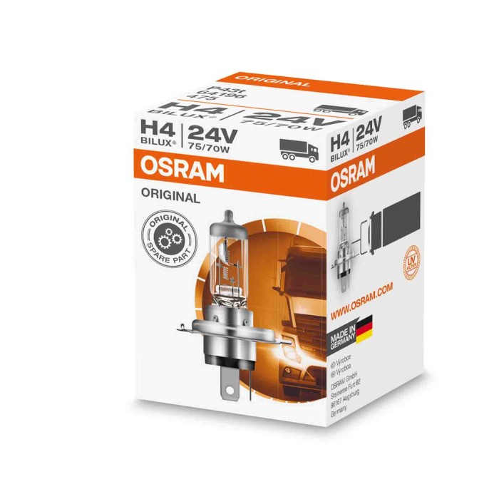 P43T.JPG 24v Original Line H4 75/70w P43t 1 Pz Scatola Original Line 24v Osram Alogene