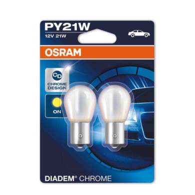BAU15S.JPG 12v Diadem Chrome Py21w 21w Bau15s 2 Pz Blister Arancio Diadem 12v Osram Alogene