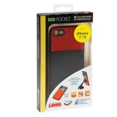 P14930-K-01.JPG Duo Pocket Cover Bicolore Con Inserti Metallici Apple Iphone 7/8 Nero/rosso Duo Pocket Cover Bicolore Con Insert