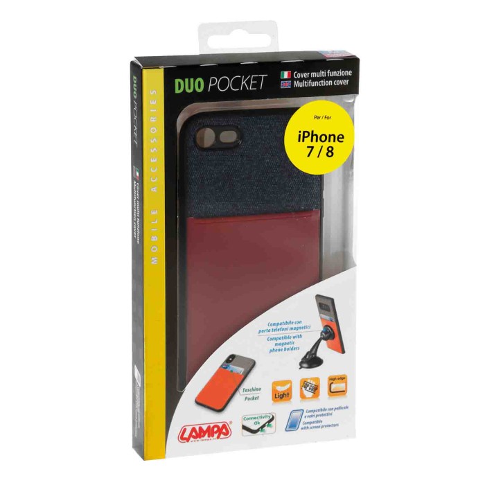 P14931-C-01.JPG Duo Pocket Cover Bicolore Con Inserti Metallici Apple Iphone 7/8 Blu/bordeaux Duo Pocket Cover Bicolore Con Inse