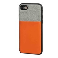 Duo Pocket Cover Bicolore Con Inserti Metallici Apple Iphone 7/8 Grigio/arancio Custodie E Cover
