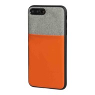 Duo Pocket Cover Bicolore Con Inserti Metallici Apple Iphone 7 Plus/8 Plus Grigio/arancio Custodie E Cover