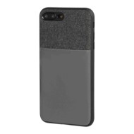 Duo Pocket Cover Bicolore Con Inserti Metallici Apple Iphone 7 Plus/8 Plus Nero/grigio Custodie E Cover