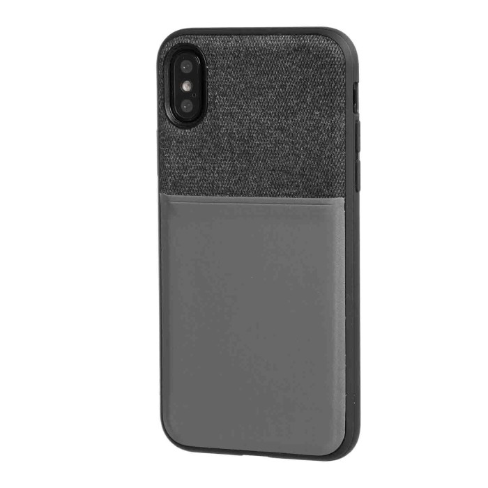 P14941-S-01.JPG Duo Pocket Cover Bicolore Con Inserti Metallici Apple Iphone X Nero/grigio Duo Pocket Cover Bicolore Con Inserti