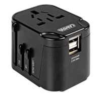 Travel Mate Elite Adattatore Universale Da Viaggio + Caricatore Usb A 2 Porte Adattatori