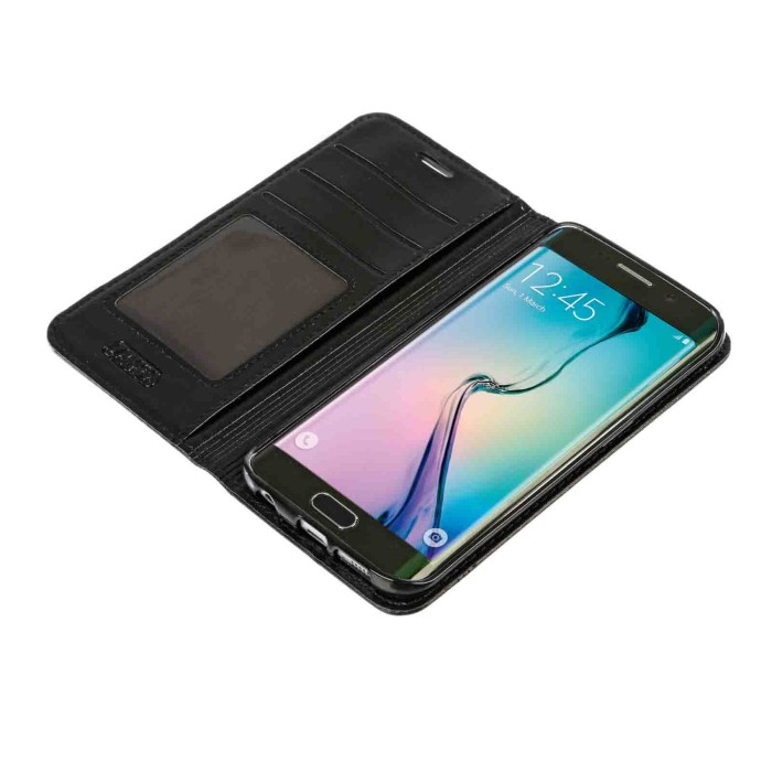 P15985-S-04.JPG Wallet Folio Case Cover A Libro Samsung Galaxy S6 Edge Nero Custodie E Cover