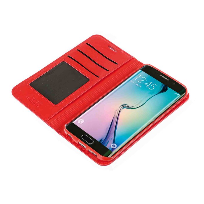 P15988-S-04.JPG Wallet Folio Case Cover A Libro Samsung Galaxy S6 Edge Rosso Custodie E Cover