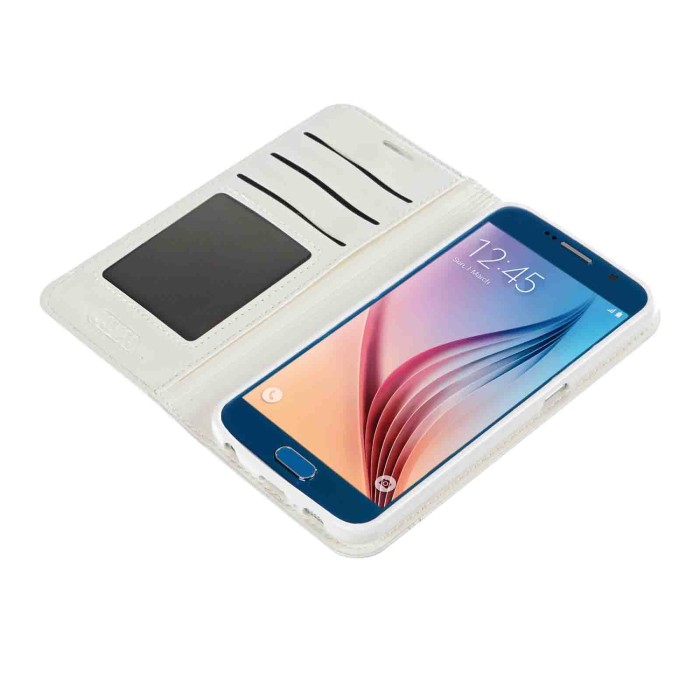 P15991-S-04.JPG Wallet Folio Case Cover A Libro Samsung Galaxy S6 Bianco Custodie E Cover
