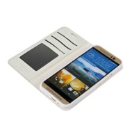 P16002-S-04.JPG Wallet Folio Case Cover A Libro Htc One M9 Bianco Custodie E Cover