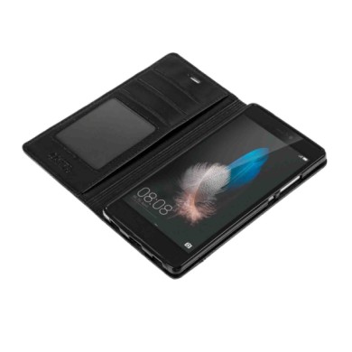 P16008-S-04.JPG Wallet Folio Case Cover A Libro Huawei P8 Nero Wallet Folio Case Cover A Libro In Skeentex Con Funzione Agenda E