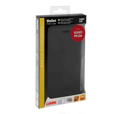 P16010-C-01.JPG Wallet Folio Case Cover A Libro Huawei P9 Lite Nero Custodie E Cover