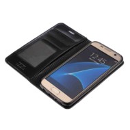 P16022-S-06.JPG Wallet Folio Case Cover A Libro Samsung Galaxy S7 Nero Custodie E Cover