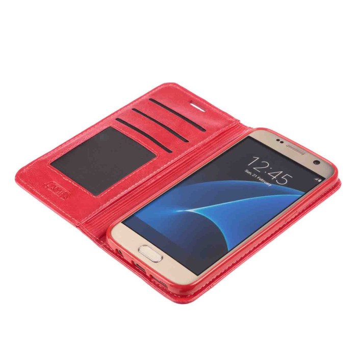 P16025-S-06.JPG Wallet Folio Case Cover A Libro Samsung Galaxy S7 Rosso Custodie E Cover