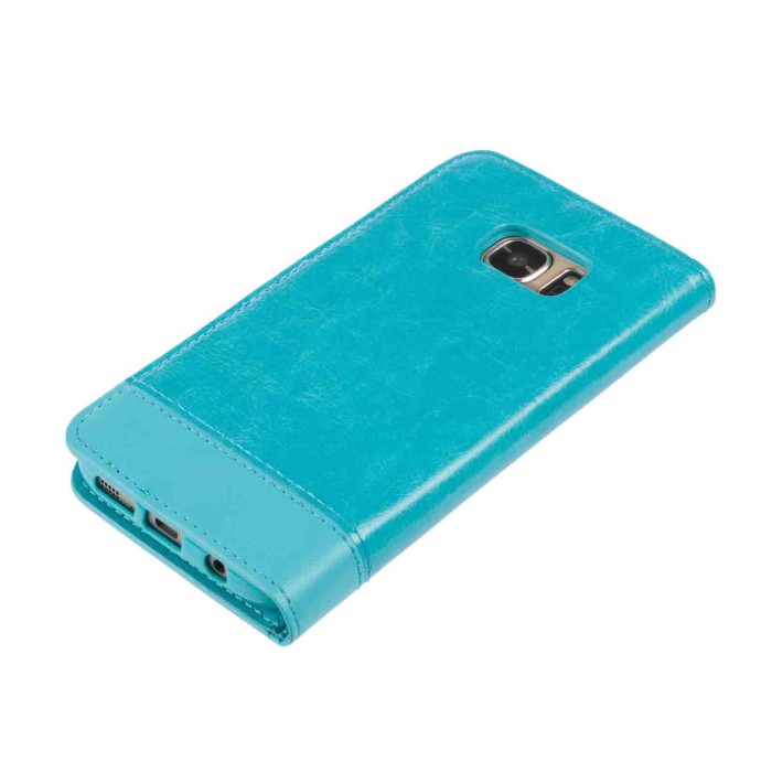 P16026-S-01.JPG Wallet Folio Case Cover A Libro Samsung Galaxy S7 Turchese Custodie E Cover
