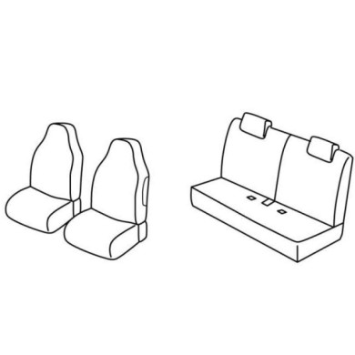 QC13036.JPG Set Coprisedili Superior Nero/grigio Citroen C1 5p-c1 Airscape 5p Serie 13000 Coprisedili Su Misura
