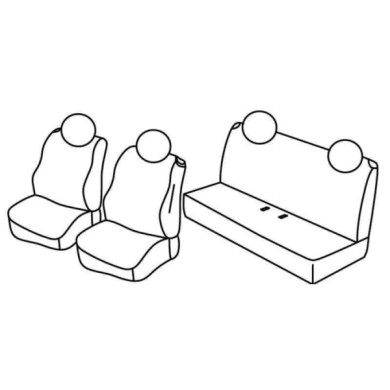 QC15001.JPG Set Coprisedili Superior Nero/grigio Fiat 500-500c Serie 15000 Coprisedili Su Misura Qc15001f