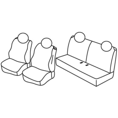 QC15002.JPG Set Coprisedili Superior Nero/grigio Fiat 500-500c Serie 15000 Coprisedili Su Misura