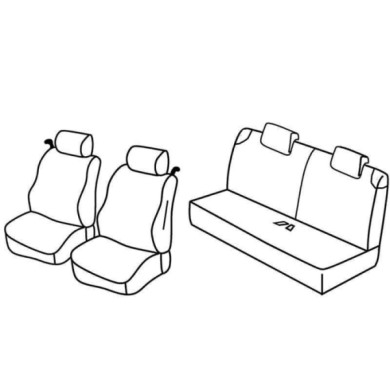 QC16042.JPG Set Coprisedili Superior Nero/grigio Ford Ka Serie 16000 Coprisedili Su Misura