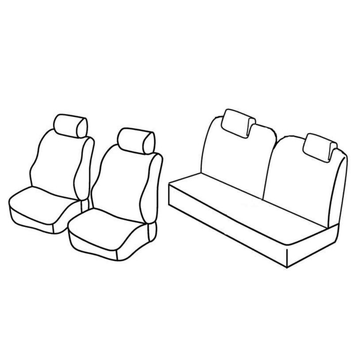 QD13012.JPG Set Coprisedili Superior Nero/grigio Citroen C2 Serie 13000 Coprisedili Su Misura