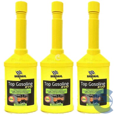 TOP-GASOLINE-3-PEZZI.jpg Bardahl Top Gasoline Ex Top Benzina 250ml 107019 Additivo Pulizia Iniettori Benzina X3