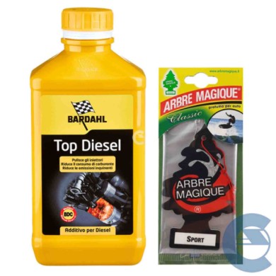 TOP-DIESEL-+-SPORT-ESOLVER.jpg Bardahl Top Diesel 1 Lt 120040 Additivo Pulizia Iniettori Gasolio + Arbre Magique Profumo Sport O