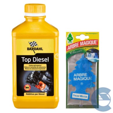 TOP-DIESEL-+-FRESH-ESOLVER.jpg Bardahl Top Diesel 1 Lt 120040 Additivo Pulizia Iniettori Gasolio + Arbre Magique Profumo Fresh W