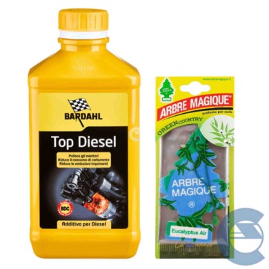 TOP-DIESEL+EUCALIPTO-ESOLVER.jpg Bardahl Top Diesel 1 Lt 120040 Additivo Pulizia Iniettori Gasolio + Arbre Magique Profumo Eucal