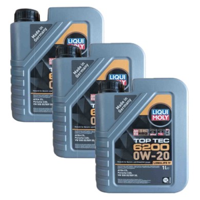 LIQUIMOLY-3-LITRI.jpg Liqui Moly 20787 Olio Motore Top Tec 6200 0w20 Acea C5 Longlife Iv. Confezione Da 3 Litri.