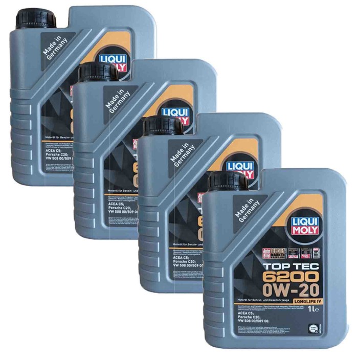 LIQUIMOLY-4-LITRI.jpg Liqui Moly 20787 Olio Motore Top Tec 6200 0w20 Acea C5 Longlife Iv. Confezione Da 4 Litri.