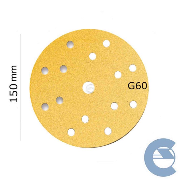 150616-large_default.jpg Mirka Gold P60 15f 150mm 2361109960 Kit 50 Pezzi X Disco Abrasivo Forato Grana Grossa